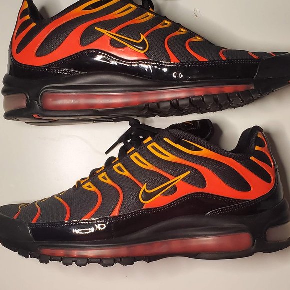 Nike Air Max 97 Plus Black Shock Orange (Men's 9.5us) - Picture 1 of 10